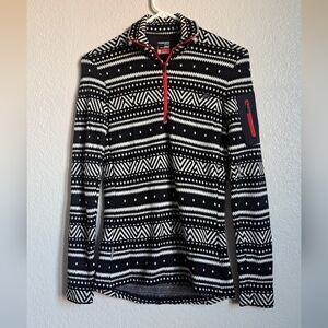 Icebreaker Merino Wool Black and White Quarter Zip Pullover Sweater Size XS
